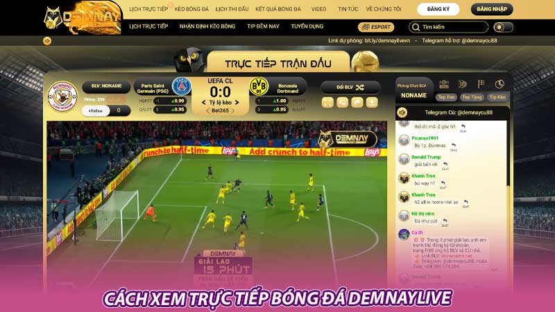 Cách xem trực tiếp bóng đá Demnaylive